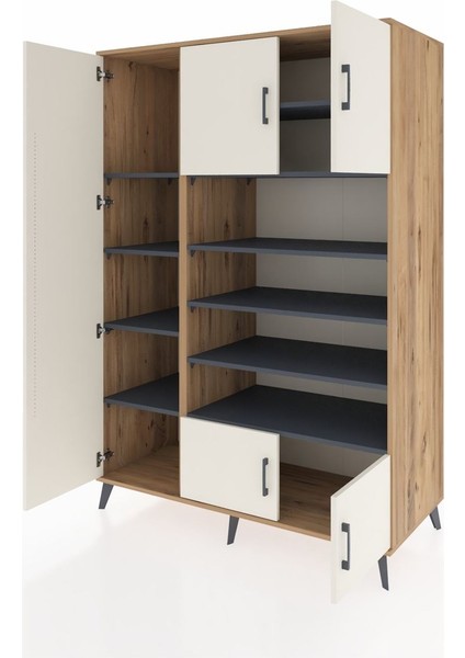 Kronos Dolap 10 Raflı 5 Kapaklı 132X59X195 Çam-Aytaşı/antrasit modelleri