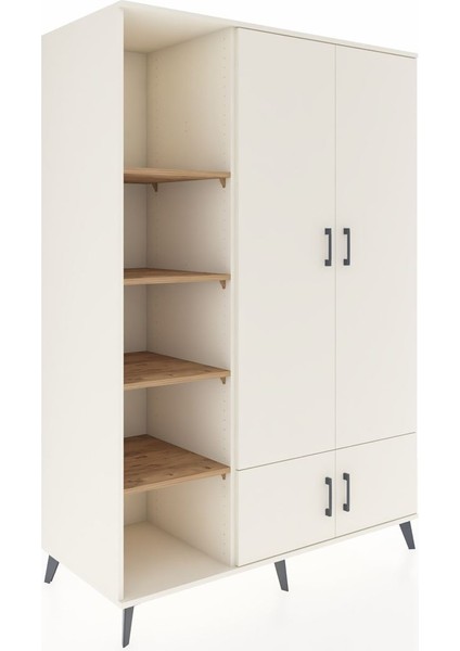 Kronos Dolap 6 Raflı 4 Kapaklı Tek Askılı 132X59X195 Aytaşı-Aytaşı/çam fiyatları