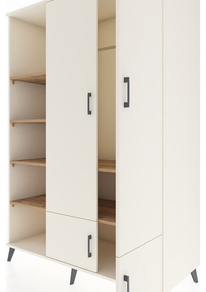 Kronos Dolap 6 Raflı 4 Kapaklı Tek Askılı 132X59X195 Aytaşı-Aytaşı/çam fırsatları