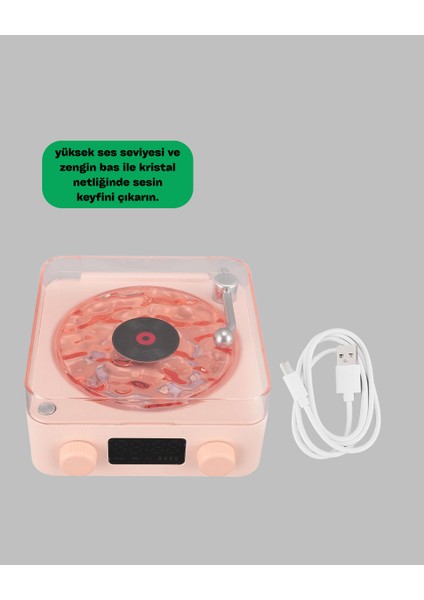 Retro Saatli Bluetooth Hoparlör – Gece Lambalı Kristal Ses Kalitesi fiyatları