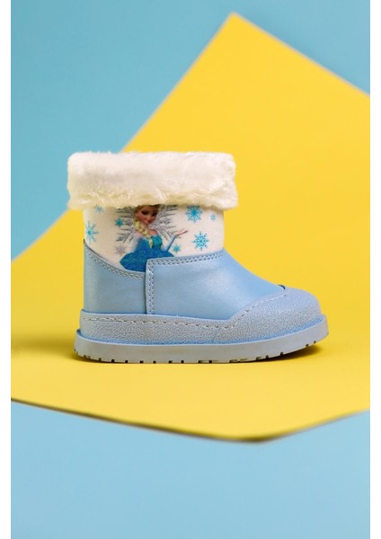 Elea Mavi Çizgi Karakter Baskılı Içi Kürklü Bebe Bot