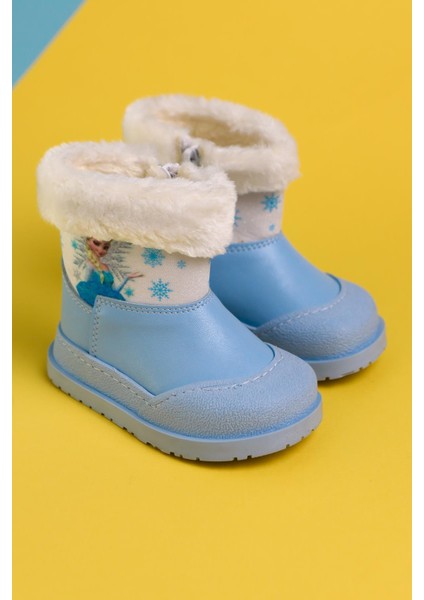 Elea Mavi Çizgi Karakter Baskılı Içi Kürklü Bebe Bot modelleri