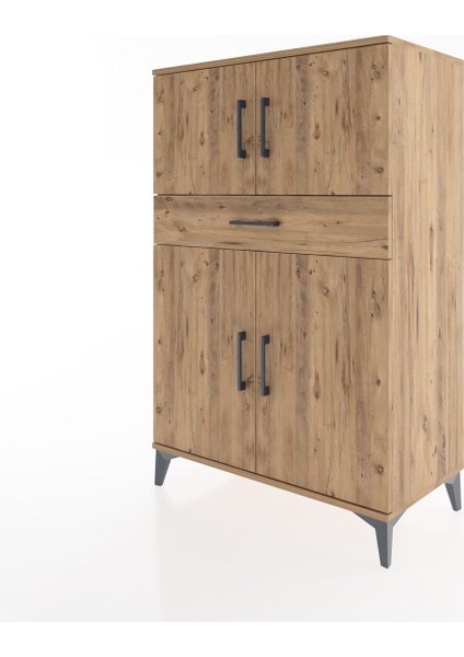 Hyperion Dolap 2 Raflı Tek Çekmeceli 4 Kapaklı 88X44X134 Çam-Çam modelleri