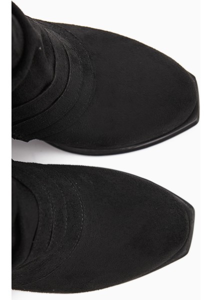 Elis Siyah Süet Tokalı Kadın Kovboy Western Bot indirimleri