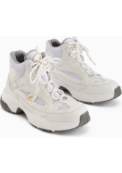 Nency Beyaz Bağcıklı Kadın Spor Bot