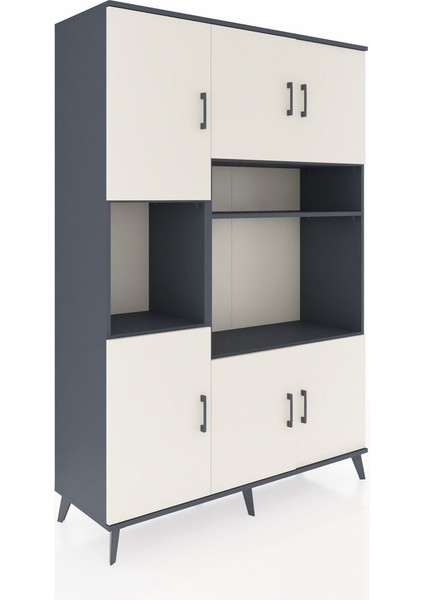 Hyperion Dolap 9 Raflı 6 Kapaklı 132X44X195 Antrasit-Aytaşı/antrasit fiyatları