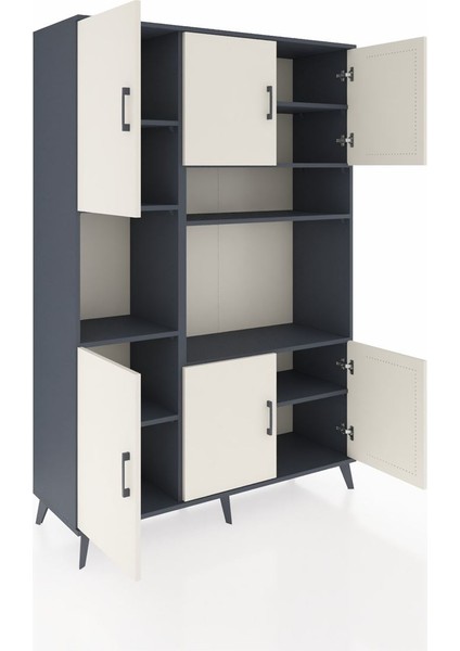 Hyperion Dolap 9 Raflı 6 Kapaklı 132X44X195 Antrasit-Aytaşı/antrasit indirimleri