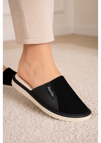 AR-060 Unisex Kadife Kumaş Içi Kürklü Kışlık Ev Terliği modelleri