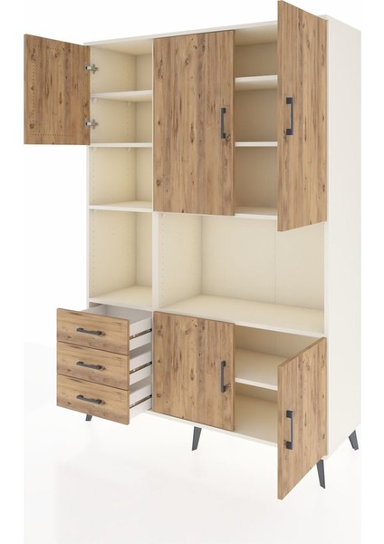 Hyperion Dolap 9 Raflı 3 Çekmeceli 5 Kapaklı 132X44X195 Aytaşı-Çam/çam modelleri
