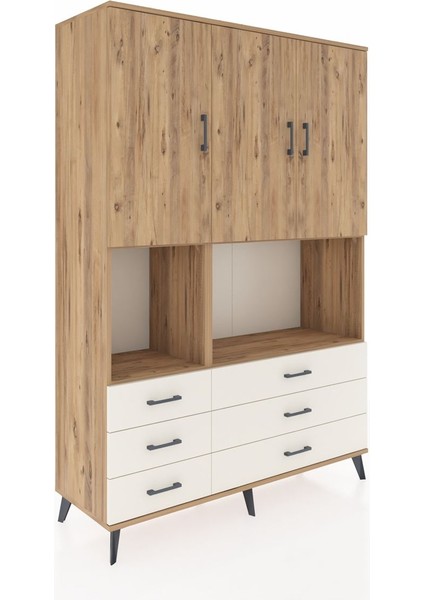 Hyperion Dolap 6 Raflı 6 Çekmeceli 3 Kapaklı 132X44X195 Çam-Çam/aytaşı fiyatları