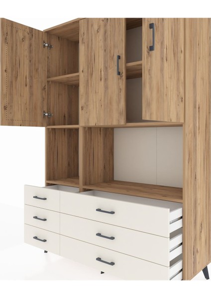 Hyperion Dolap 6 Raflı 6 Çekmeceli 3 Kapaklı 132X44X195 Çam-Çam/aytaşı fırsatları