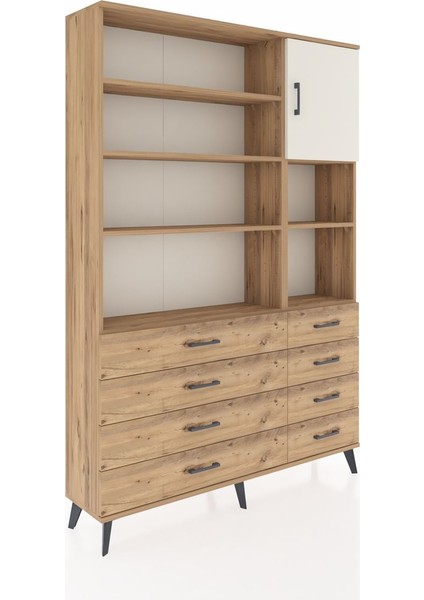 Arges Dolap 8 Raflı 8 Çekmeceli Tek Kapaklı 132X30X195 Çam-Aytaşı/çam fiyatları