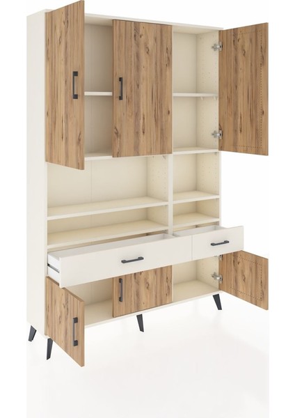 Arges Dolap 8 Raflı 2 Çekmeceli 6 Kapaklı 132X30X195 Aytaşı-Çam/aytaşı indirimleri