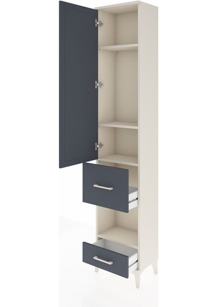 Arges Dolap 4 Raflı 2 Çekmeceli Tek Kapaklı 44X30X221 Aytaşı-Antrasit fırsatları