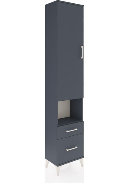 Arges Dolap 4 Raflı 2 Çekmeceli Tek Kapaklı 44X30X221 Antrasit-Antrasit fiyatları