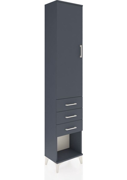 Arges Dolap 3 Raflı 3 Çekmeceli Tek Kapaklı 44X30X221 Antrasit-Antrasit fiyatları