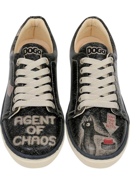 Kadın Vegan Deri Siyah Sneakers - Agent Of Chaos Tasarım fiyatları