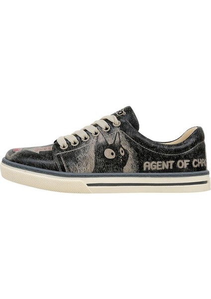 Kadın Vegan Deri Siyah Sneakers - Agent Of Chaos Tasarım modelleri