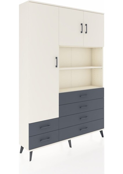 Arges Dolap 8 Raflı 6 Çekmeceli 3 Kapaklı 132X30X195 Aytaşı-Aytaşı/antrasit fiyatları