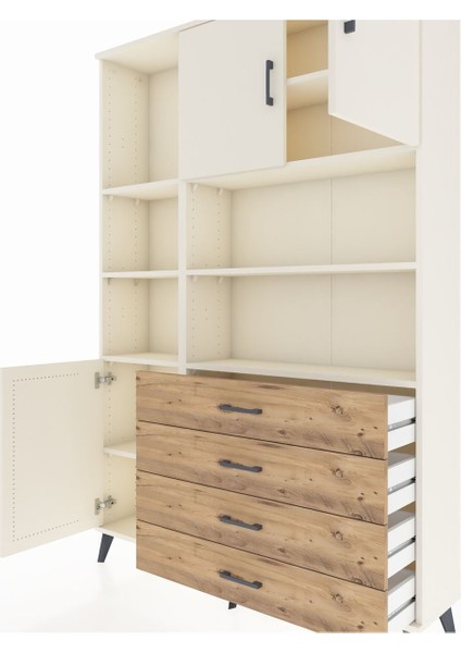 Arges Dolap 8 Raflı 4 Çekmeceli 3 Kapaklı 132X30X195 Aytaşı-Aytaşı/çam fırsatları