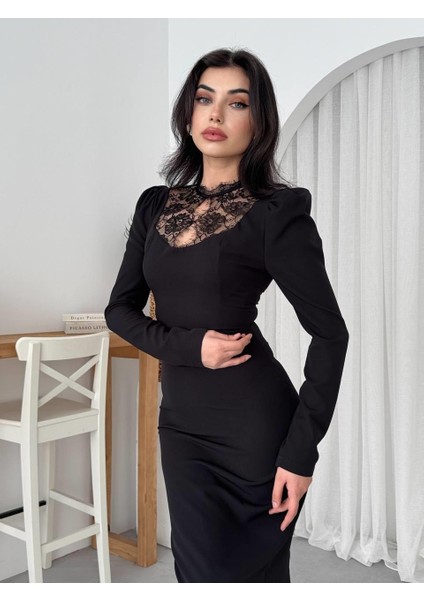 Port Dantel Detay Elbise