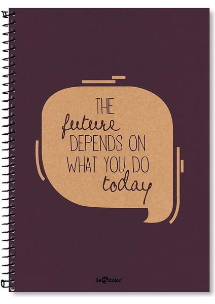 2015075/3 Eco Sert Kapaklı, Spiralli, Sarı Kağıtlı, 200 Sayfa, Mor