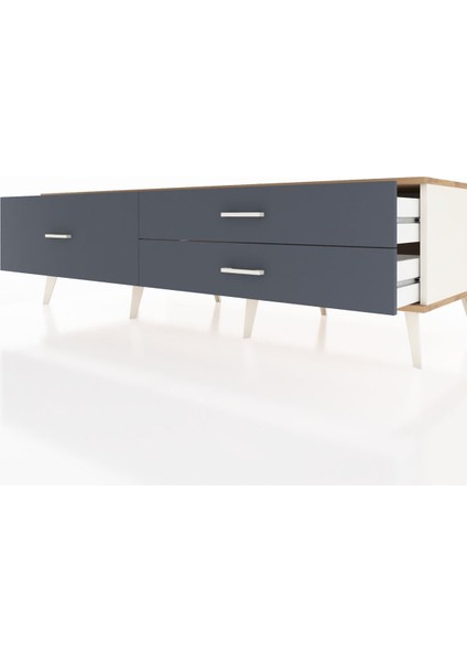 Kronos Tv Ünitesi 3 Çekmeceli 176X59X51 Aytaşı-Çam/antrasit fırsatları