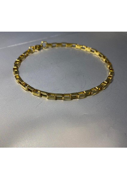 Stainles Steel Dikdörtgen Altın Kaplama Çelik Bileklik