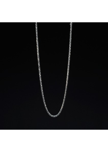 120 Mikron Oksitli Yuvarlak Kral Gümüş Zincir modelleri