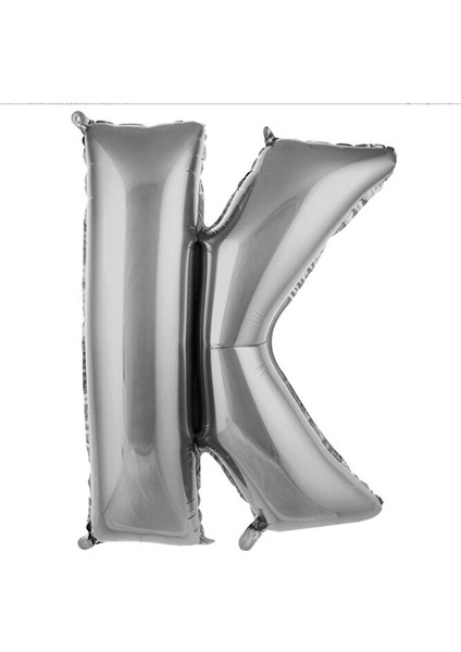 K- Harfi Folyo Balon Gümüş Rengi 76 cm