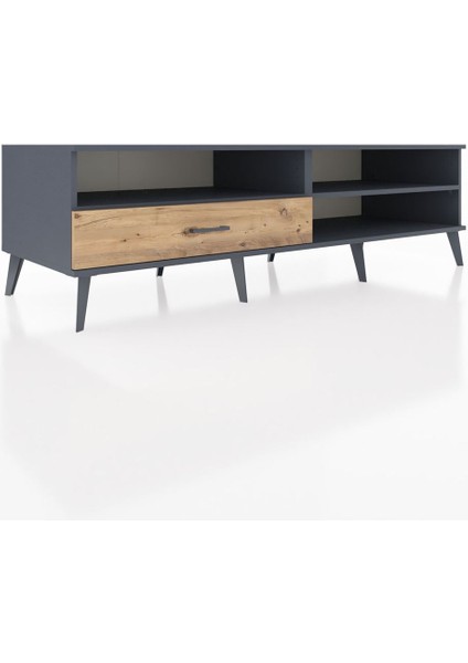 Kronos Tv Ünitesi 2 Raflı Tek Çekmeceli 176X59X51 Antrasit-Antrasit/çam fiyatları