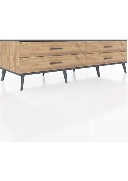 Kronos Tv Ünitesi 4 Çekmeceli 176X59X51 Çam-Antrasit/çam fiyatları