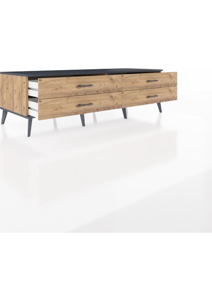 Kronos Tv Ünitesi 4 Çekmeceli 176X59X51 Çam-Antrasit/çam indirimleri