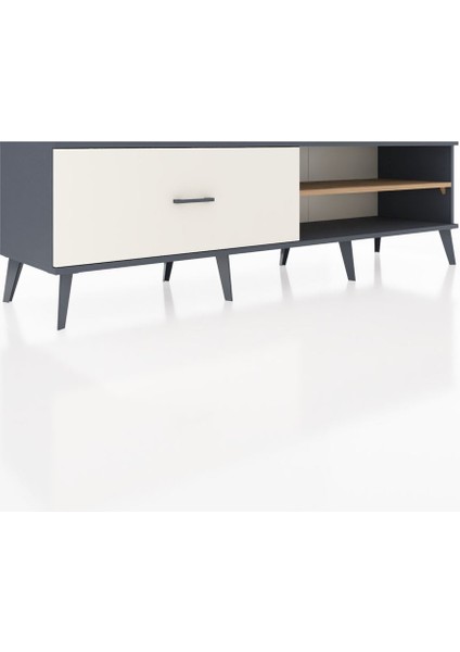 Hyperion Tv Ünitesi Tek Raflı Tek Çekmeceli 176X44X51 Antrasit-Çam/aytaşı fiyatları