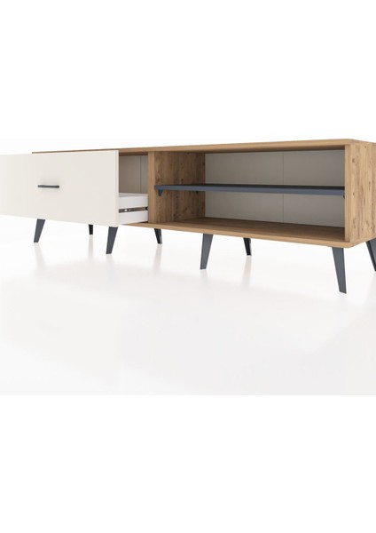 Hyperion Tv Ünitesi Tek Raflı Tek Çekmeceli 176X44X51 Çam-Antrasit/aytaşı fırsatları