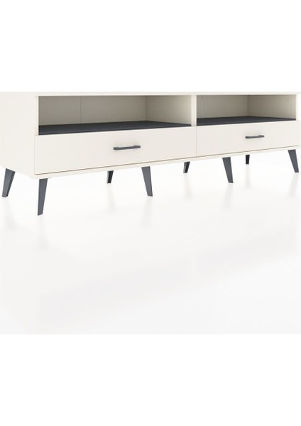 Hyperion Tv Ünitesi 2 Raflı 2 Çekmeceli 176X44X51 Aytaşı-Antrasit/aytaşı fiyatları