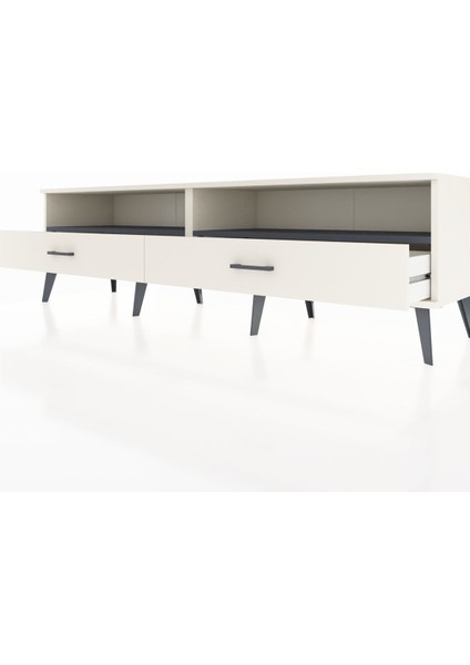 Hyperion Tv Ünitesi 2 Raflı 2 Çekmeceli 176X44X51 Aytaşı-Antrasit/aytaşı fırsatları