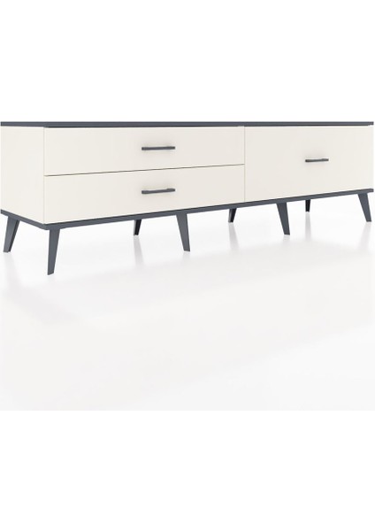 Hyperion Tv Ünitesi 3 Çekmeceli 176X44X51 Aytaşı-Antrasit/aytaşı fiyatları