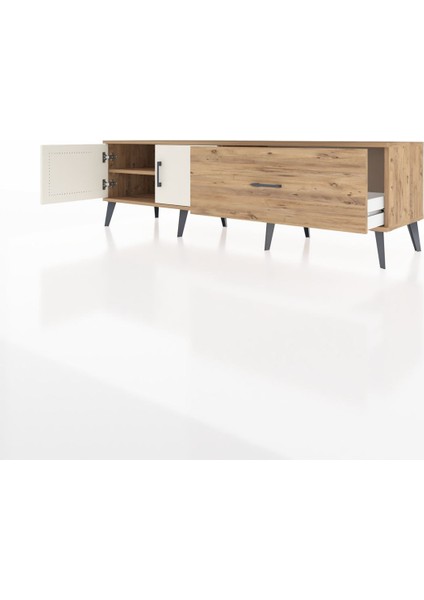 Hyperion Tv Ünitesi Tek Raflı Tek Çekmeceli 2 Kapaklı 176X44X51 Çam-Aytaşı/çam modelleri