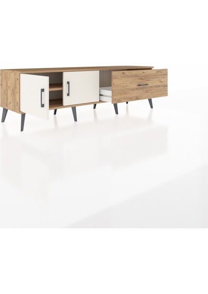 Hyperion Tv Ünitesi Tek Raflı Tek Çekmeceli 2 Kapaklı 176X44X51 Çam-Aytaşı/çam indirimleri