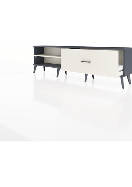 Arges Tv Ünitesi Tek Raflı Tek Çekmeceli 176X30X51 Antrasit-Aytaşı/aytaşı modelleri