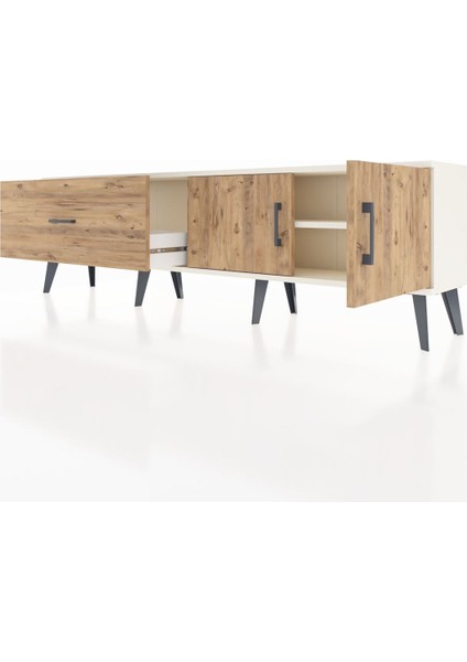 Arges Tv Ünitesi Tek Raflı Tek Çekmeceli 2 Kapaklı 176X30X51 Aytaşı-Çam/çam fırsatları