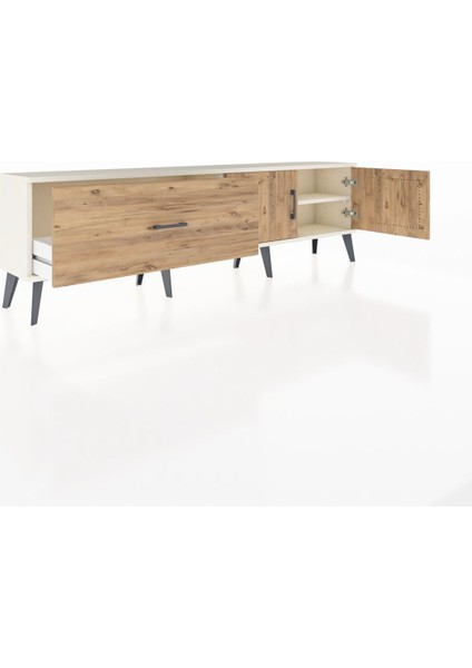 Arges Tv Ünitesi Tek Raflı Tek Çekmeceli 2 Kapaklı 176X30X51 Aytaşı-Çam/çam indirimleri