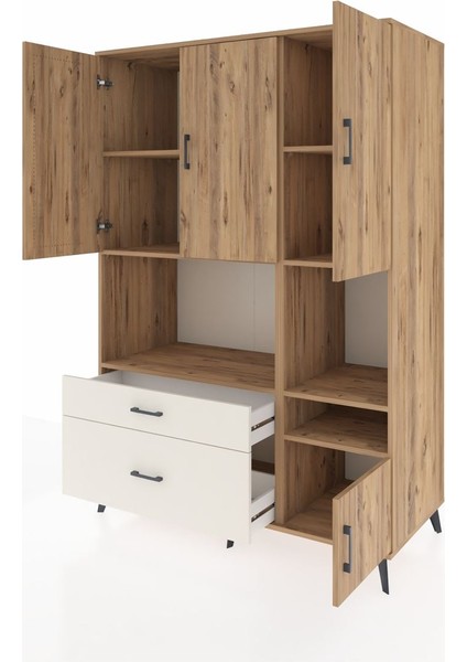 Kronos Dolap 7 Raflı 2 Çekmeceli 4 Kapaklı 132X59X195 Çam-Çam/aytaşı modelleri