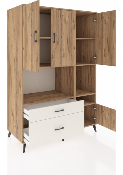 Kronos Dolap 7 Raflı 2 Çekmeceli 4 Kapaklı 132X59X195 Çam-Çam/aytaşı indirimleri