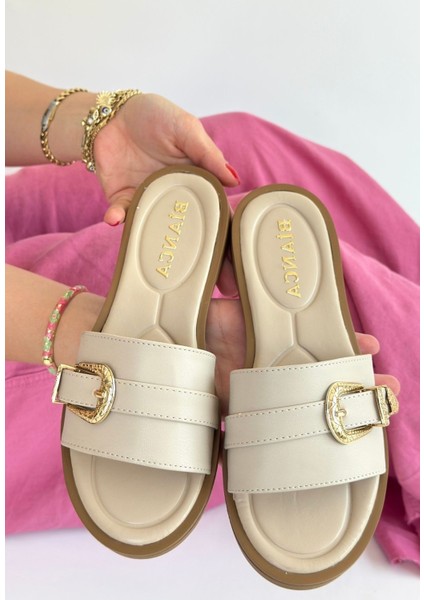 Orja Bej Cilt Terlik - Lisinya