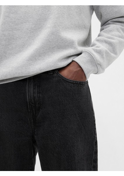 Erkek Siyah Relaxed Jean Pantolon fırsatları