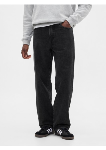 Erkek Siyah Relaxed Jean Pantolon