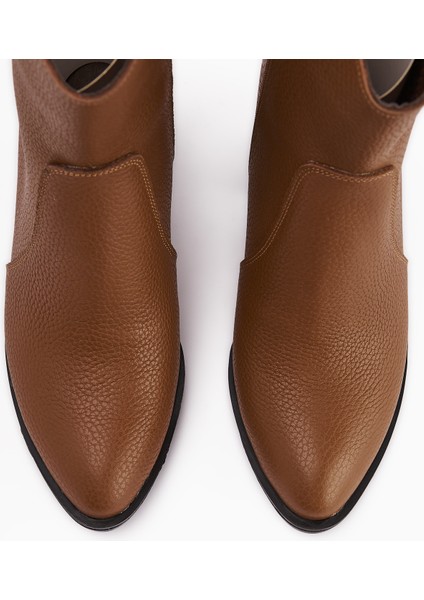 Ubax Hakiki Deri Taba Topuklu Kadın Bot modelleri