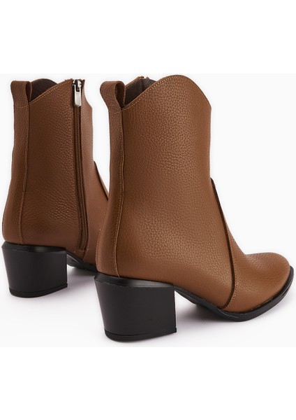 Ubax Hakiki Deri Taba Topuklu Kadın Bot fırsatları